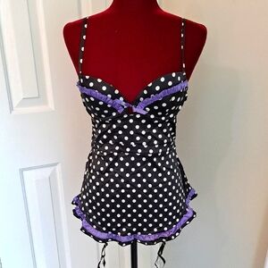 Adore Me Black and White Polka Dot Bustier